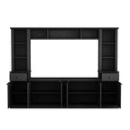 Mobile TV/Libreria Bianco/Nero con Ponte, Porta TV e Mensole, Adatto a TV fino a 75", Montaggio per 2 Persone