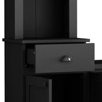 Mobile TV/Libreria Bianco/Nero con Ponte, Porta TV e Mensole, Adatto a TV fino a 75", Montaggio per 2 Persone