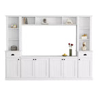 Mobile TV/Libreria Bianco/Nero con Ponte, Porta TV e Mensole, Adatto a TV fino a 75", Montaggio per 2 Persone