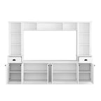 Mobile TV/Libreria Bianco/Nero con Ponte, Porta TV e Mensole, Adatto a TV fino a 75", Montaggio per 2 Persone