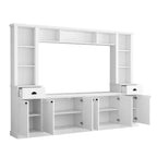 Mobile TV/Libreria Bianco/Nero con Ponte, Porta TV e Mensole, Adatto a TV fino a 75", Montaggio per 2 Persone