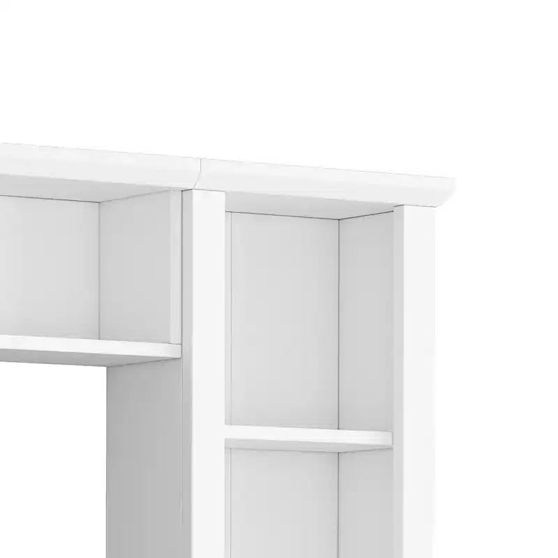Mobile TV/Libreria Bianco/Nero con Ponte, Porta TV e Mensole, Adatto a TV fino a 75", Montaggio per 2 Persone