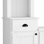 Mobile TV/Libreria Bianco/Nero con Ponte, Porta TV e Mensole, Adatto a TV fino a 75", Montaggio per 2 Persone
