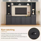 Mobile TV/Libreria Bianco/Nero con Ponte, Porta TV e Mensole, Adatto a TV fino a 75", Montaggio per 2 Persone