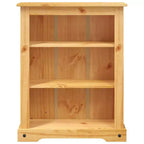 Libreria in legno di pino marrone, 4 ripiani, montaggio per 1 persona, altezze multiple