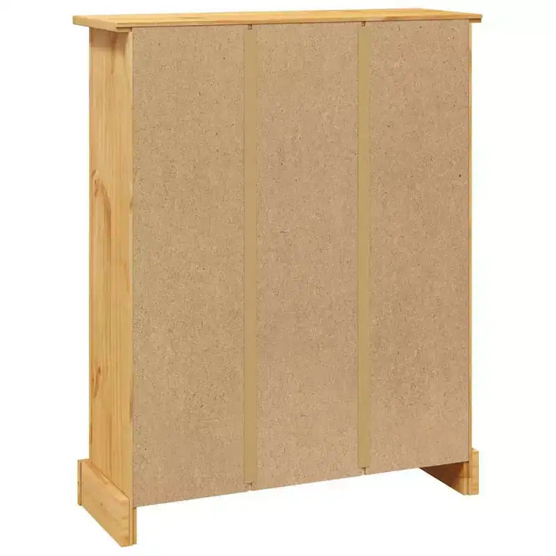 Libreria in legno di pino marrone, 4 ripiani, montaggio per 1 persona, altezze multiple