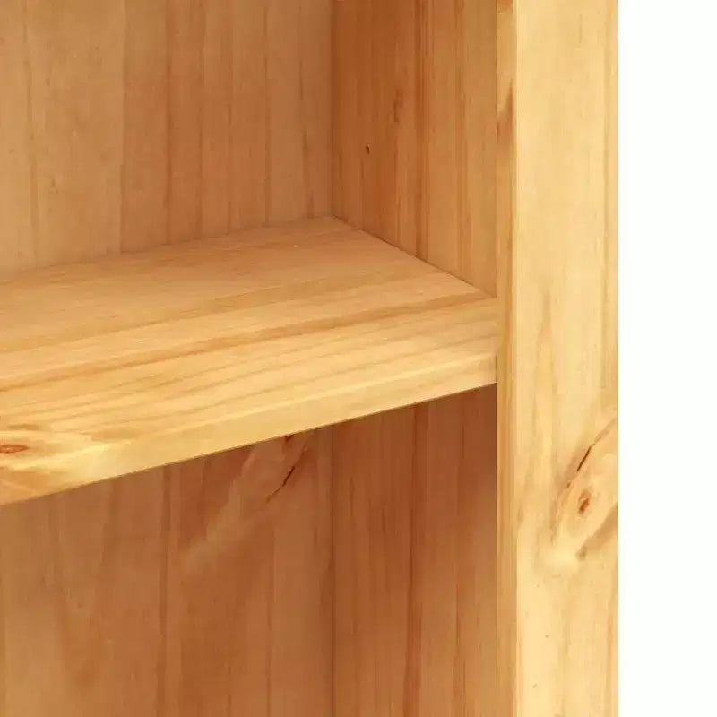 Libreria in legno di pino marrone, 4 ripiani, montaggio per 1 persona, altezze multiple