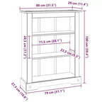 Libreria in legno di pino marrone, 4 ripiani, montaggio per 1 persona, altezze multiple