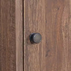 Comodino Rettangolare Marrone in Legno Massello di Teak con Anta Singola