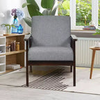 Poltroncina di design in lino beige/grigio/arancione/blu/giallo, stile Mid-Century, seduta singola