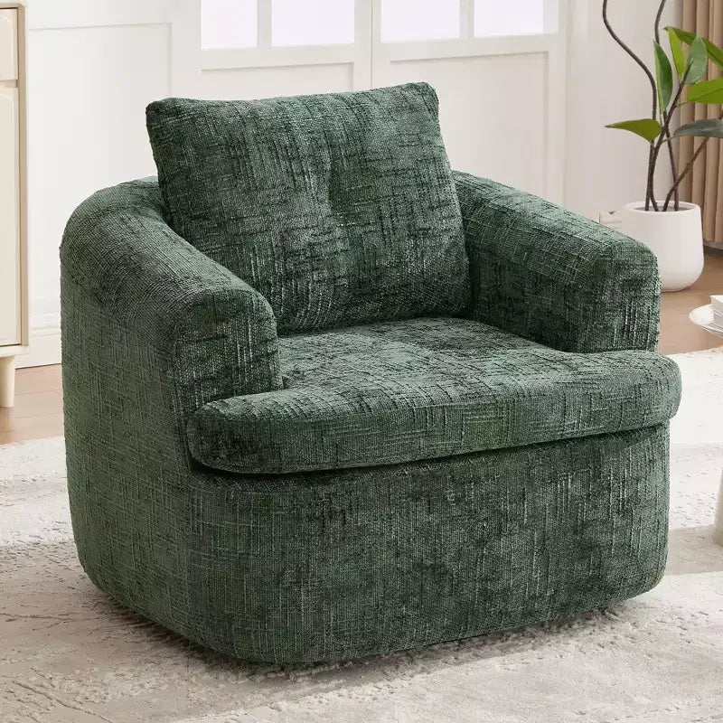 Poltrona girevole a barilotto in beige+marrone / marrone / verde / rosa, a seduta singola