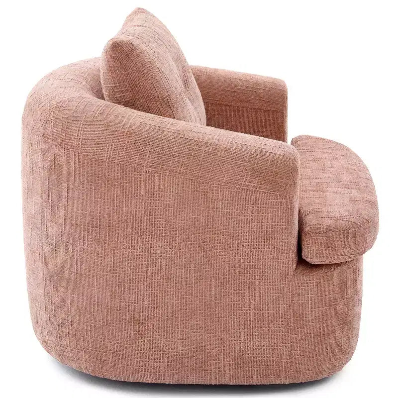 Poltrona girevole a barilotto in beige+marrone / marrone / verde / rosa, a seduta singola