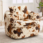 Poltrona girevole a barilotto in beige+marrone / marrone / verde / rosa, a seduta singola