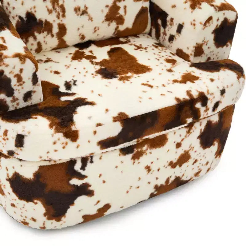 Poltrona girevole a barilotto in beige+marrone / marrone / verde / rosa, a seduta singola