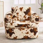 Poltrona girevole a barilotto in beige+marrone / marrone / verde / rosa, a seduta singola