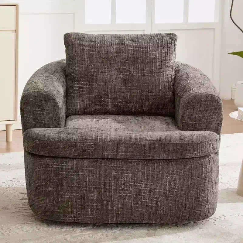 Poltrona girevole a barilotto in beige+marrone / marrone / verde / rosa, a seduta singola