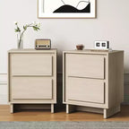 Cassettiera a 2 cassetti, beige/rovere naturale, legno, singola