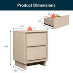 Cassettiera a 2 cassetti, beige/rovere naturale, legno, singola