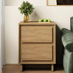 Cassettiera a 2 cassetti, beige/rovere naturale, legno, singola