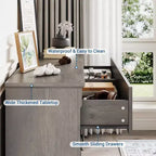 Comò a 6 cassetti rustico marrone/grigio, cassettiera larga per uso individuale