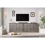 Comò a 6 cassetti rustico marrone/grigio, cassettiera larga per uso individuale