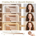 Set Scrivania Toeletta Rettangolare Marrone con Specchio Pieghevole, Sgabello Contenitore e Cassetti, 2 Pezzi, per 1