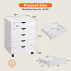 Nero / Bianco, classificatore mobile a 5 / 7 cassetti, montaggio a 1 persona