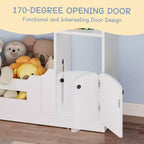 Libreria per Bambini a 2 Livelli con Luce a Sensore di Movimento - Scaffale in Legno, Organizer per Giocattoli, Porta Libri per Camerette, Aule, Sale Giochi