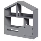 Libreria per Bambini a 2 Livelli con Luce a Sensore di Movimento - Scaffale in Legno, Organizer per Giocattoli, Porta Libri per Camerette, Aule, Sale Giochi