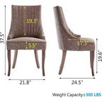 MAYEERTY Set di 2 sedie pieghettate minimaliste, morbida imbottitura, gambe in legno massello, per uso domestico