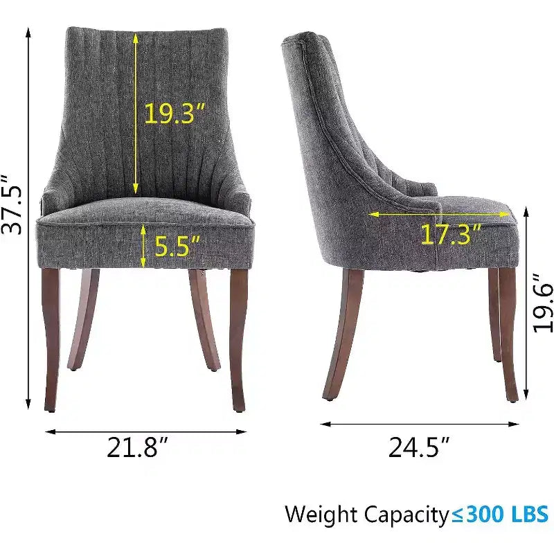 MAYEERTY Set di 2 sedie pieghettate minimaliste, morbida imbottitura, gambe in legno massello, per uso domestico
