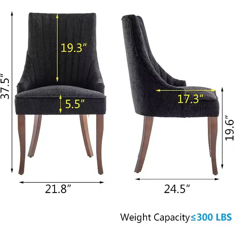 MAYEERTY Set di 2 sedie pieghettate minimaliste, morbida imbottitura, gambe in legno massello, per uso domestico