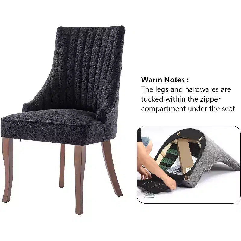 MAYEERTY Set di 2 sedie pieghettate minimaliste, morbida imbottitura, gambe in legno massello, per uso domestico