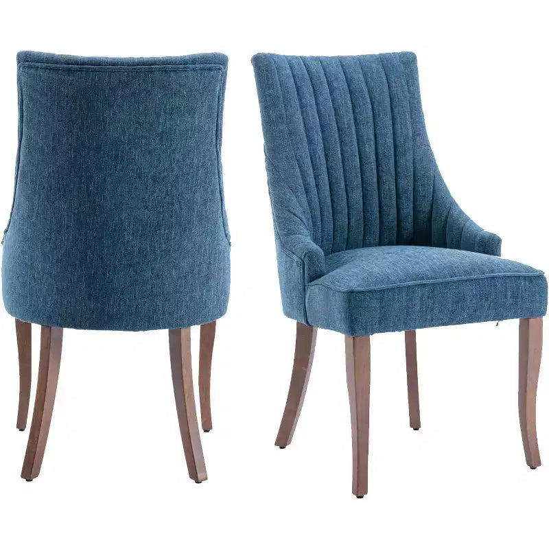 MAYEERTY Set di 2 sedie pieghettate minimaliste, morbida imbottitura, gambe in legno massello, per uso domestico