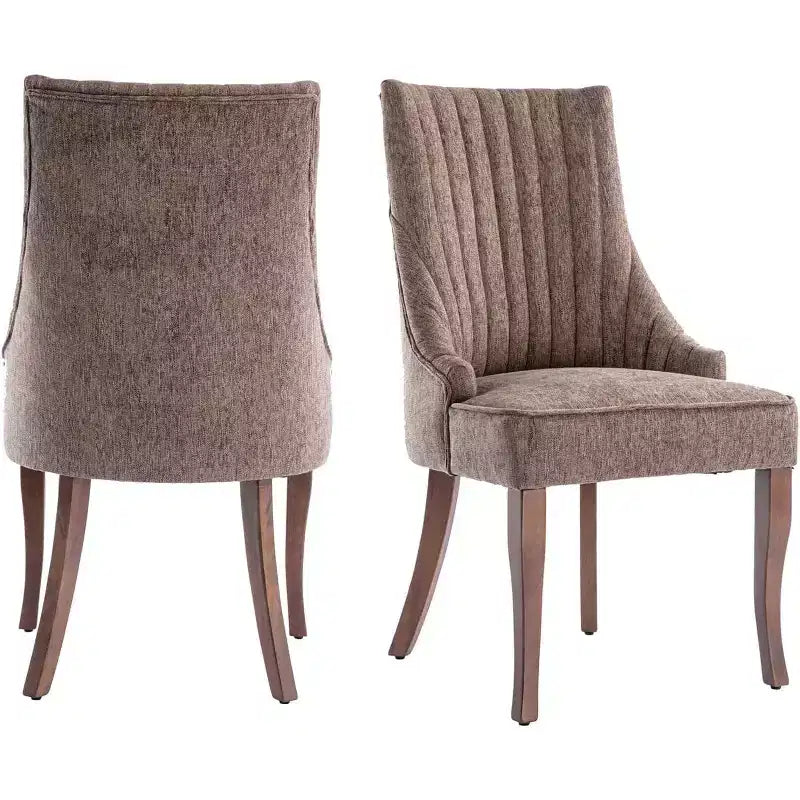MAYEERTY Set di 2 sedie pieghettate minimaliste, morbida imbottitura, gambe in legno massello, per uso domestico