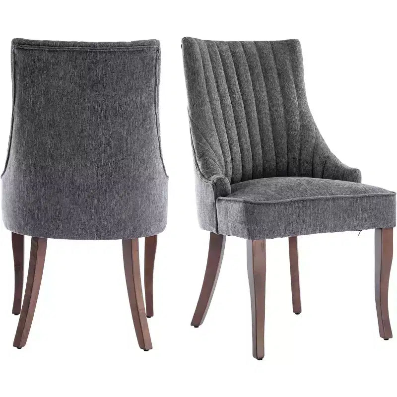 MAYEERTY Set di 2 sedie pieghettate minimaliste, morbida imbottitura, gambe in legno massello, per uso domestico