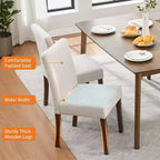 Sedie da pranzo moderne, set da 2, con seduta imbottita e robuste gambe in legno, per sala da pranzo, ristorante e cucina