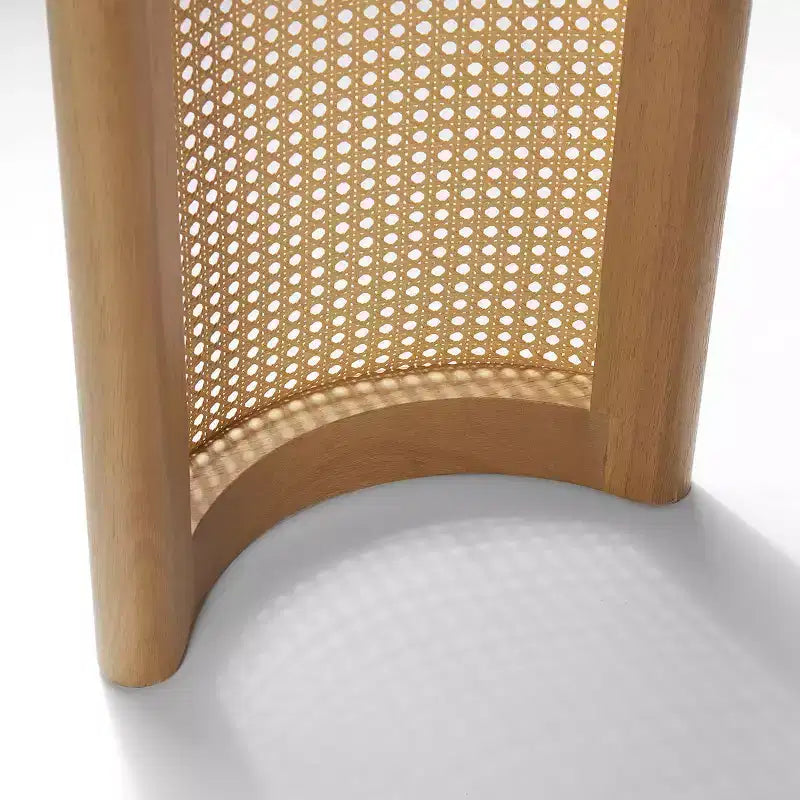Consolle Ovale da 60 con Gambe a Piedistallo in Rattan, Tavolino Stretto da Divano Moderno per Ingresso, Soggiorno e Foyer - Panipeachy