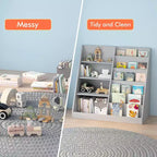 TUYOHW Libreria Moderna per Bambini, Libreria Multifunzionale in Legno con Ripiani Espositivi, Scaffali Espositivi per Camera da Letto, Soggiorno, Sala Giochi