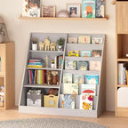 TUYOHW Libreria Moderna per Bambini, Libreria Multifunzionale in Legno con Ripiani Espositivi, Scaffali Espositivi per Camera da Letto, Soggiorno, Sala Giochi