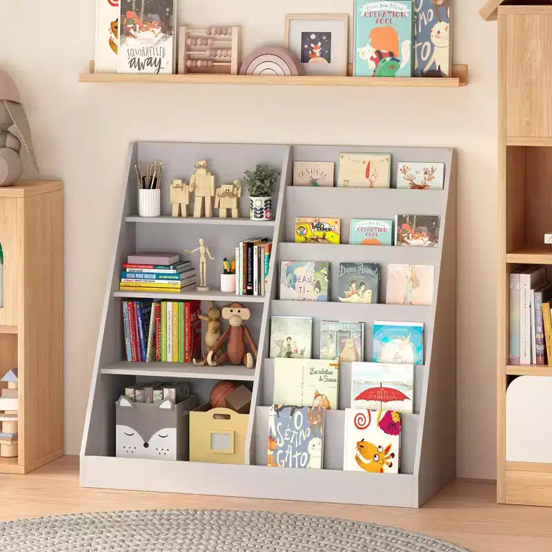 TUYOHW Libreria Moderna per Bambini, Libreria Multifunzionale in Legno con Ripiani Espositivi, Scaffali Espositivi per Camera da Letto, Soggiorno, Sala Giochi