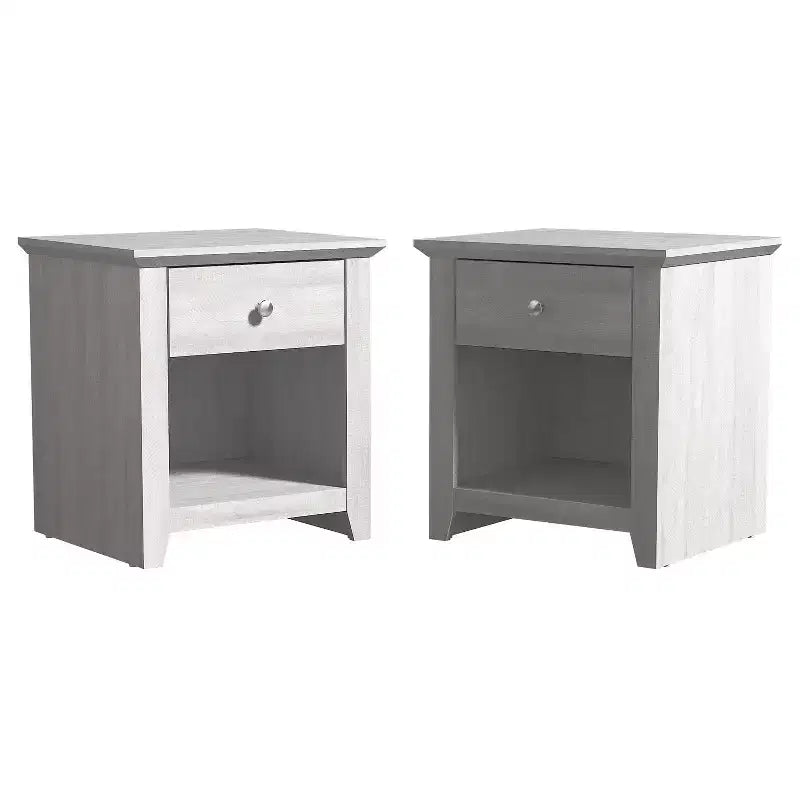 Comodini moderni Galano con 1 cassetto e ripiano aperto, set da 2, 49 L x 43 P x 53 A cm