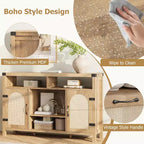 Credenza rustica a buffet con portabottiglie, mobile organizer e tavolino da caffè per cucina, sala da pranzo, soggiorno o ingresso
