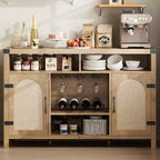 Credenza rustica a buffet con portabottiglie, mobile organizer e tavolino da caffè per cucina, sala da pranzo, soggiorno o ingresso