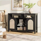 Credenza rustica a buffet con portabottiglie, mobile organizer e tavolino da caffè per cucina, sala da pranzo, soggiorno o ingresso