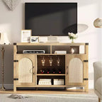 Credenza rustica a buffet con portabottiglie, mobile organizer e tavolino da caffè per cucina, sala da pranzo, soggiorno o ingresso