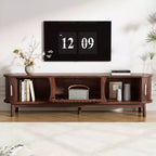 MAYEERTY Mobile TV Modern Farmhouse per TV da 75 pollici, Centro Intrattenimento in Legno con Mobiletto Contenitore, Tavolino Console TV per Soggiorno