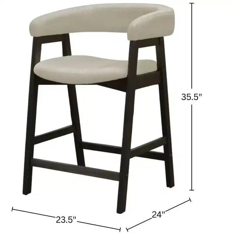 Sedia da bancone vintage nera con braccioli, schienale basso, imbottita, set da 2, 1 posto per sedia