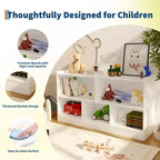 Libreria in legno per bambini a 5 sezioni e 2 livelli, naturale/bianco, per 1 bambino