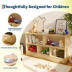 Libreria in legno per bambini a 5 sezioni e 2 livelli, naturale/bianco, per 1 bambino